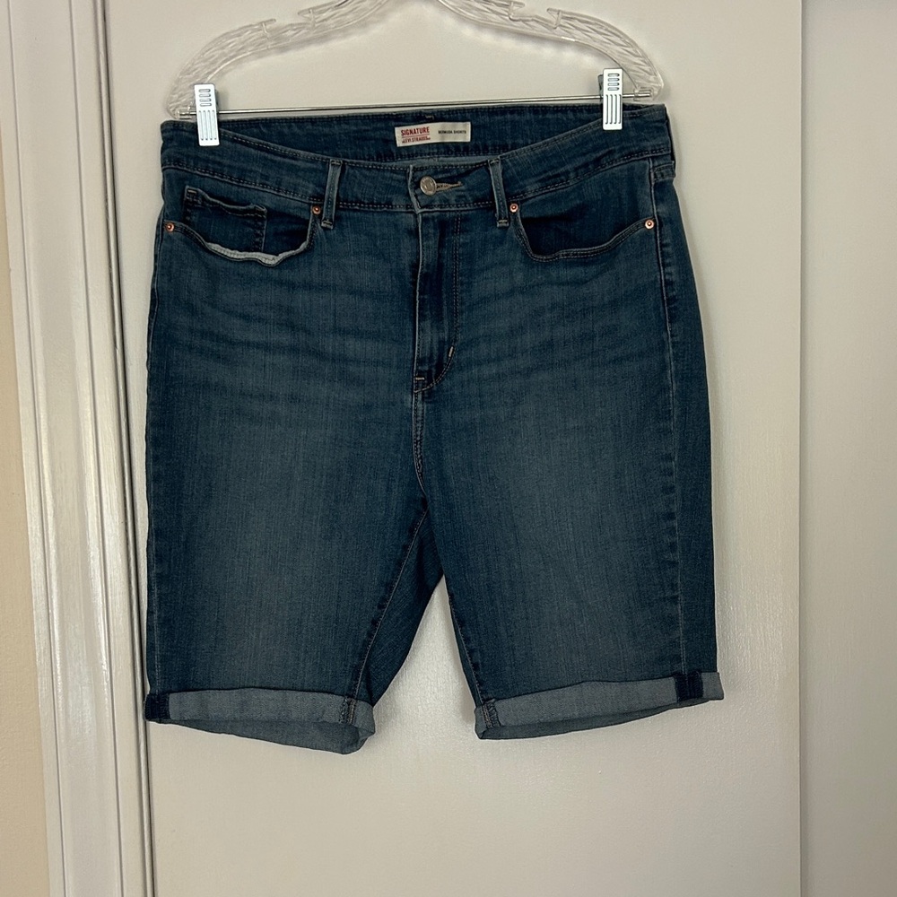 Signature by Levi Strauss Blue Denim Bermuda Shorts